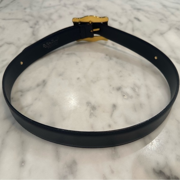 Paloma Picasso Women’s Navy / Black Leather Belt - SIZE M (75) - Picture 6 of 14